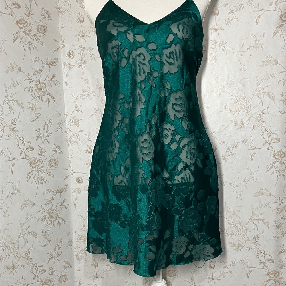 Victoria's Secret Green Floral Lace Slip